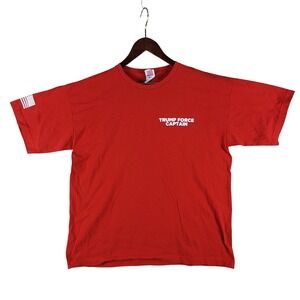 Bayside Trump Force Captain T-Shirt Men's Size XL Red MAGA USA Made Short Sleeve